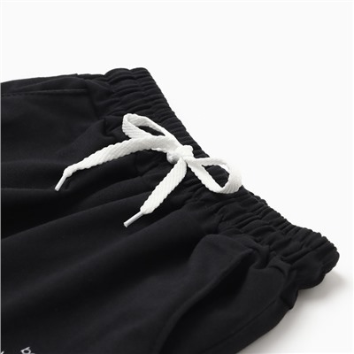 Брюки женские спортивные, чёрные, размер 52