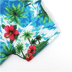 Рубашка для собак «Тропики», размер XS, ДС 20. ОГ 28, ОШ 19 см, голубая