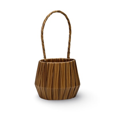 Корзина плетёная для хранения, 10×10×10 см, ручка h=10 см, пластиковая, коричневая, Greengo