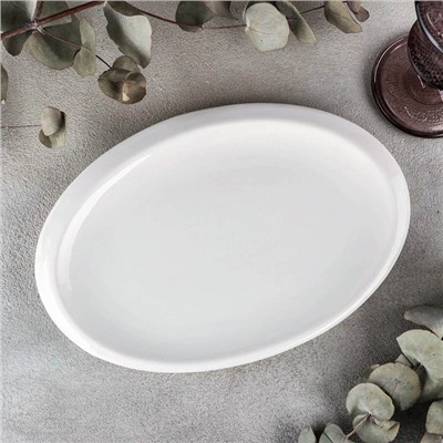 Блюдо фарфоровое овальное Wilmax Teona, 25.5×17 см, цвет белый