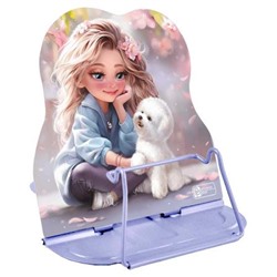 Подставка для книг металлическая 17x16.5x15,5 см "БЛОНДИНКА С СОБАЧКОЙ" 69357 Феникс