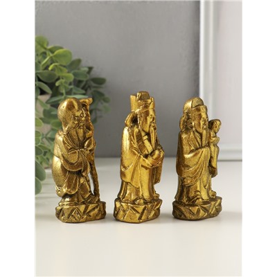 Набор фигурок гипс «Три восточных старца», состаренное золото, 11 см