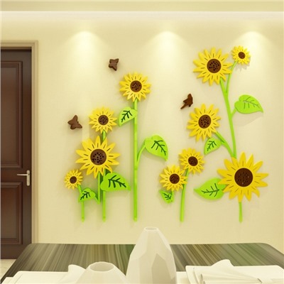 Наклейки интерьерные детские TAKE IT EASY «Подсолнухи», декор на стену, панно, 110×94 см