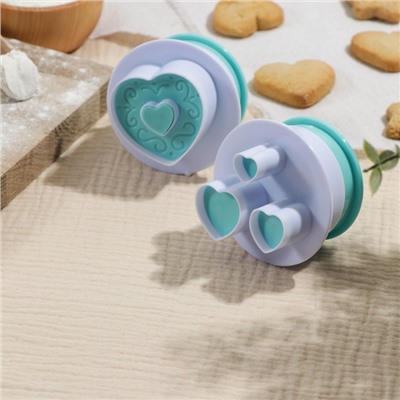 Набор плунжеров кондитерских «Любовь», 2 шт., цвет МИКС