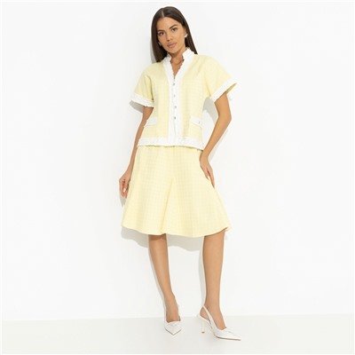 Костюм с юбкой в стиле Шанель, С безупречным вкусом (2 в 1, желтый)