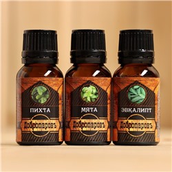 Набор эфирных масел «Добропаровъ» пихта, мята, эвкалипт, 3 шт. по 17 мл