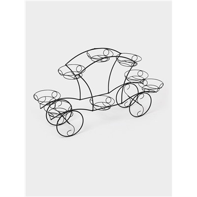 Подставка для цветов «Карета», d=16 см, цвет чёрный