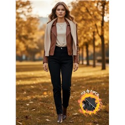 Джинсы МОМ на флисе