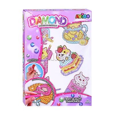 Мозаика алмазная "Веселая киска" в коробке