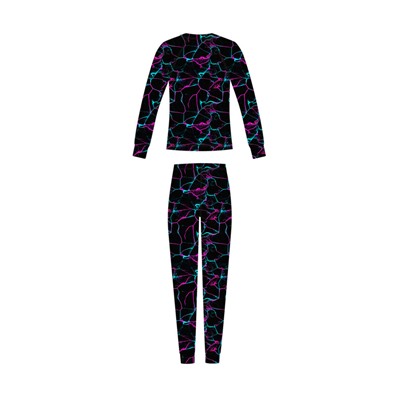 Термокомплект трикот. для девочек: фуфайка (футболка) с длин. рук, брюки