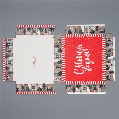 Упаковка для кондитерских изделий новогодняя «С Новым годом», 20×17×6 см