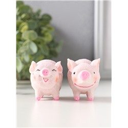 Сувенир полистоун "Поросята - поцелуй" набор 2 шт 4х7,3х4,5 см