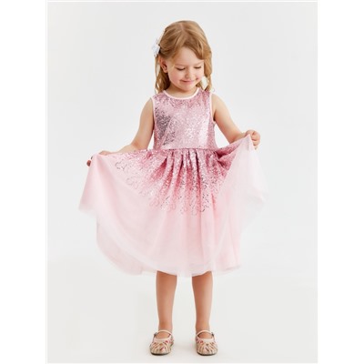 Платье нарядное для девочки KAFTAN, с пайетками, рост 98-104, розовое