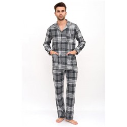 Пижама мужская Фланель (Серый)
