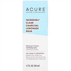 Acure, Incredibly Clear, очищающая маска с углем и лимоном, 50 мл (1,7 жидк. унции)