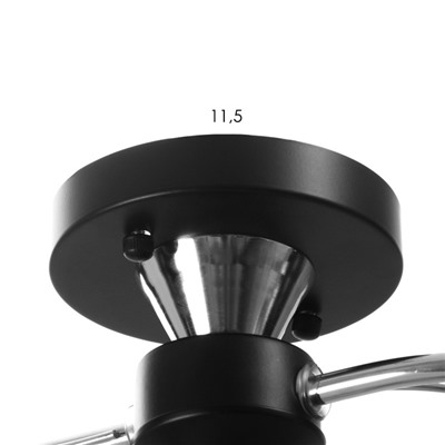 Люстра потолочная BayerLux «Авиталь», 2хЕ27 40 Вт, чёрно-хромовый, 53×20×23 см