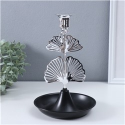 Металлический подсвечник на 1 свечу «Лист Гинкго», d=2 см, 15.5×15.5×24.5 см