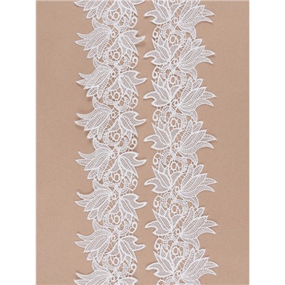 Кружево гипюровое, 90 мм, 9±0.5 м, цвет белый