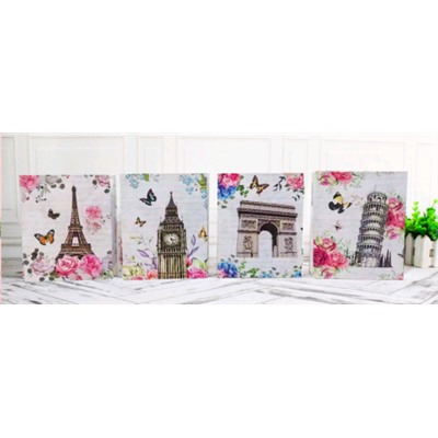 Фотоальбом 100 фото 10х15 Города / 9378 /уп 96/ микс 4 вида