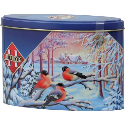 HILLTOP. Новый год. Овал. Снегири в лесу 100 гр. жест.банка