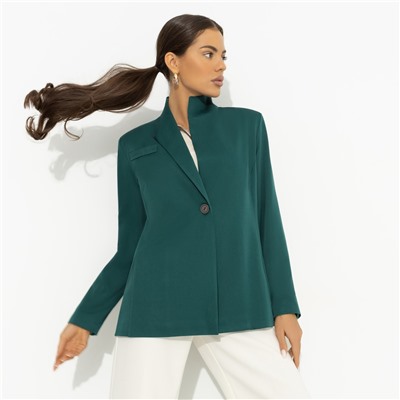 Жакет с асимметричным воротником, Дерзкий силуэт (зелёный)