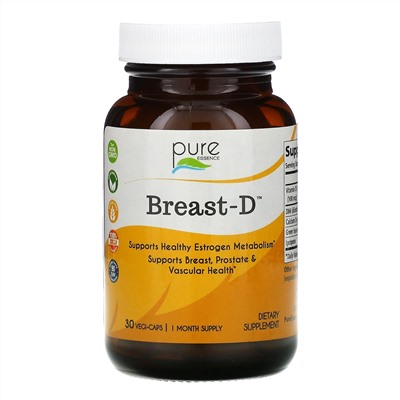 Pure Essence, Breast-D, 30 вегетарианских капсул
