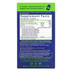 LoveBug Probiotics, пробиотик для поддержки иммунитета, для ежедневного приема, 40 млрд. КОЕ, 30 штук