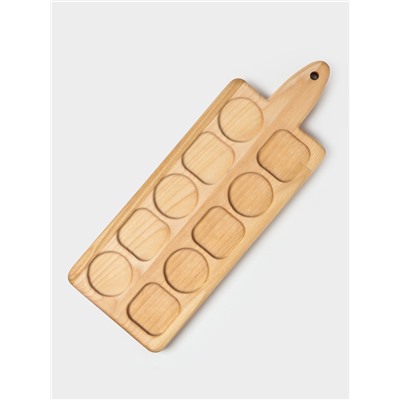 Доска - менажница деревянная для подачи шотов Adelica, на 5 рюмок, 30×13×1.8 см, берёза