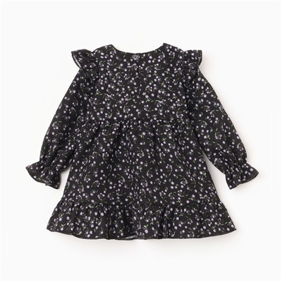 Платье для девочки «Крошка Я. Васильки», рост 74-80 см, чёрное