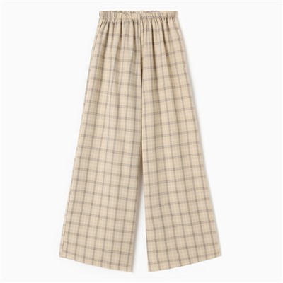 Брюки женские MINAKU: Casual Collection, бежевая клетка, размер 50