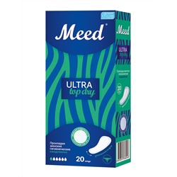 Прокладки женские гигиенические Meed Топ Драй (ULTRA Top Dry) ежедневные ультратонкие в индивидуальной упаковке, 20 шт. E-52С