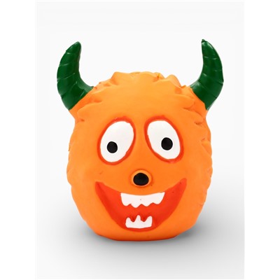 Пищащая игрушка для собак «Монстр», 7×5.5 см, латекс, оранжевая