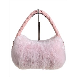 Женская сумка из искусственного меха, цвет розовый