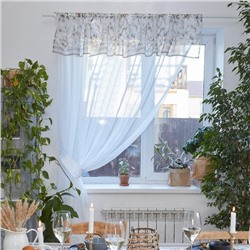 Тюль с подхватом и ламбрекеном Floral mood, 250×200 см, 100% п/э, вуаль