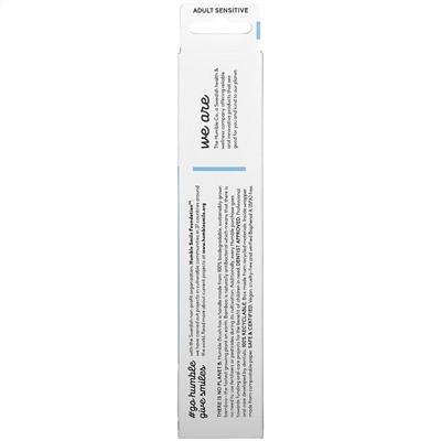 The Humble Co., Humble Bamboo Toothbrush, Adult Sensitive, Blue, 1 Toothbrush