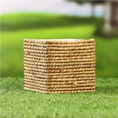 Декоративное кашпо для цветов «Эйра», 10×10×9 см, деревянное, бежевое