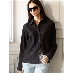 Блузка вечерняя из креп шифона с кружевом