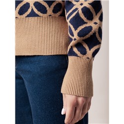 Джемпер двуслойной жаккардовой вязки с кашемиром