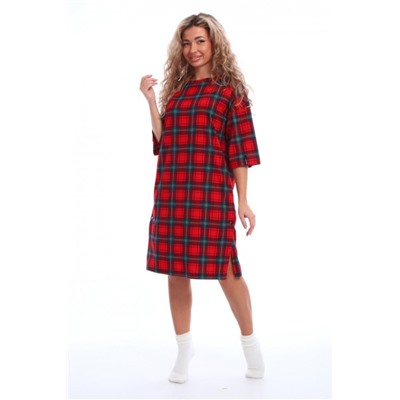 Платье-туника на клепках (Красный-синий)