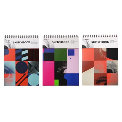 Скетчбук 21×29 см для пастели, 30 листов, жесткая обложка, плотность 130 г, МИКС