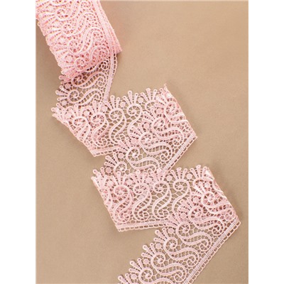 Кружево гипюровое, 94 мм, 11±1 м, цвет нежно-розовый