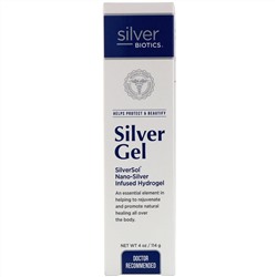 American Biotech Labs, Silver Biotics, Silver gel, гидрогель с добавкой SliverSol с нано-серебром, 4 жидких унции (114 г)
