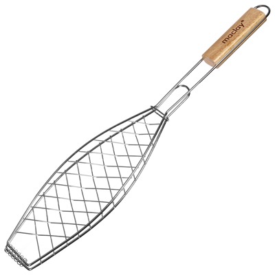 Решётка - гриль для рыбы maclay, 30x12 см, хромированная сталь, для мангала
