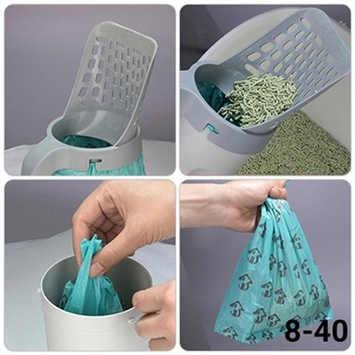 Совок для кошачьего туалета с контейнером и лопаткой #22975096