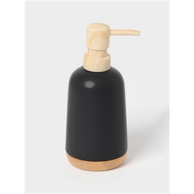 Аксессуары для ванной «Эко», 4 предмета, мыльница, дозатор для мыла, 2 стакана, чёрные