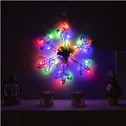 Светодиодная фигура «Снежинка» 40 см, металл, 220 В, свечение мульти