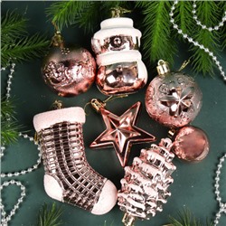 Елочное украшение Набор 20 штук Ассорти / 5618 /уп 20/ микс (Розовый)