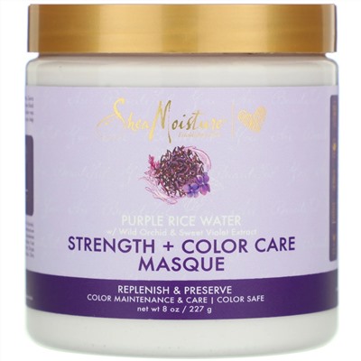 SheaMoisture, вода из фиолетового риса, маска для укрепления и ухода за окрашенными волосами, 227 г (8 унций)