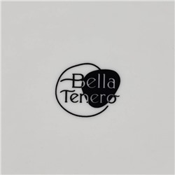 Маслёнка BellaTenero, 320 мл, на бамбуковой подставке, фарфор, белая