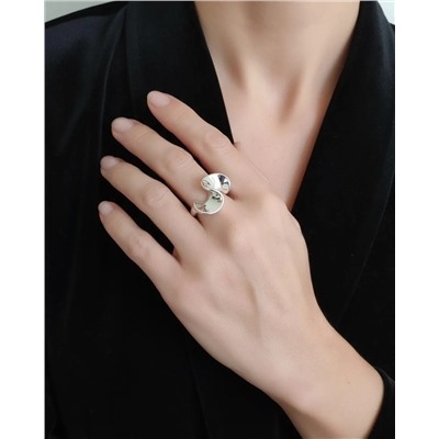 Кольцо с белым серебрением